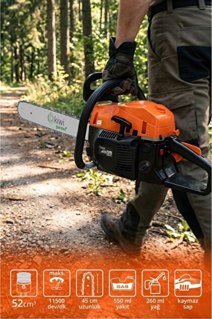 Kiwi Garden KGSW-7427 Benzin Motorlu Testere 52 cc 45 cm Pala
