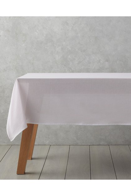 مفرش طاولة قطني عمودي 140x200 سم وردي