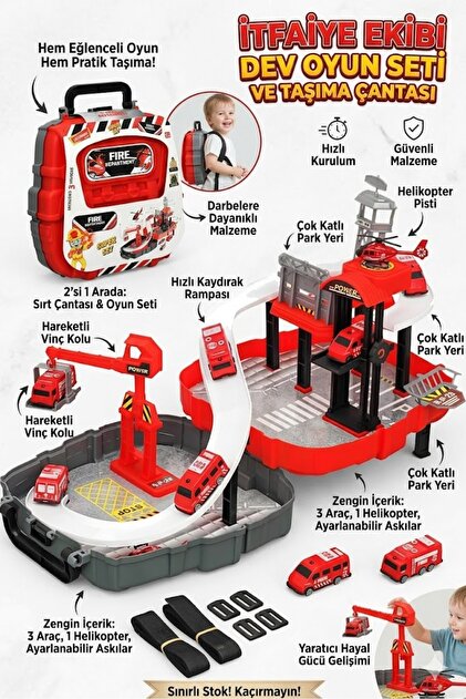 Tıfıl Toys Otopark Oyun Seti 3 Katlı Metal Arabalı 41 Parça Süper