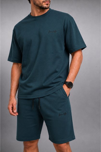 Men's 2-Piece Set Comfort Fit Comfortable Fit Letter Embroidered Summer Tracksuit Set