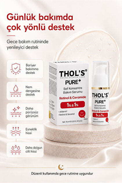 THOLS PURE+ RETİNOL 1% + CERAMİDE 1% - (TB66) BAKIM SERUMU - 15 ML