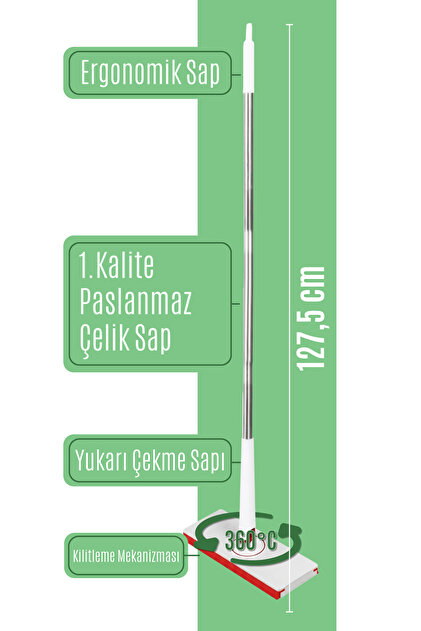 Trend Maison Click Mop Tüm Bezleri Kendi Alabilen Otomatik Mop