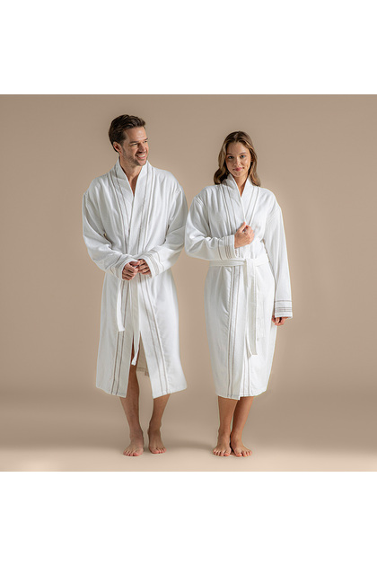 Natura Bambu Unisex Bathrobe White