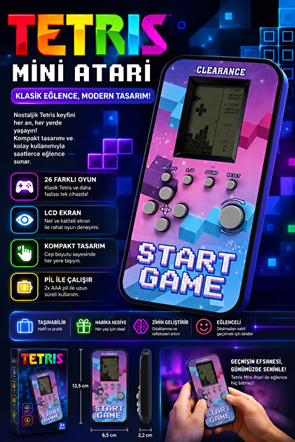 nextbuy Elektronik Mantık Oyunu Nostaljik Tetris Telefon Görünümlü