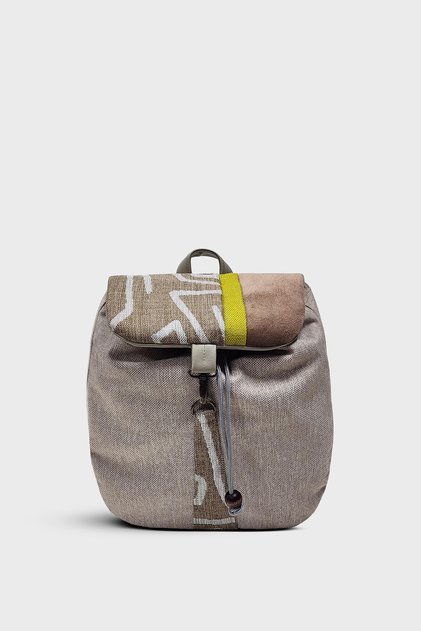 Handmade Beige Linen Women's Backpack