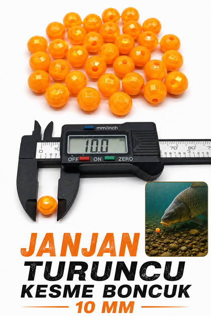 TURUNCU KESME JANJAN BONCUK 10 MM (DAR DELİK)