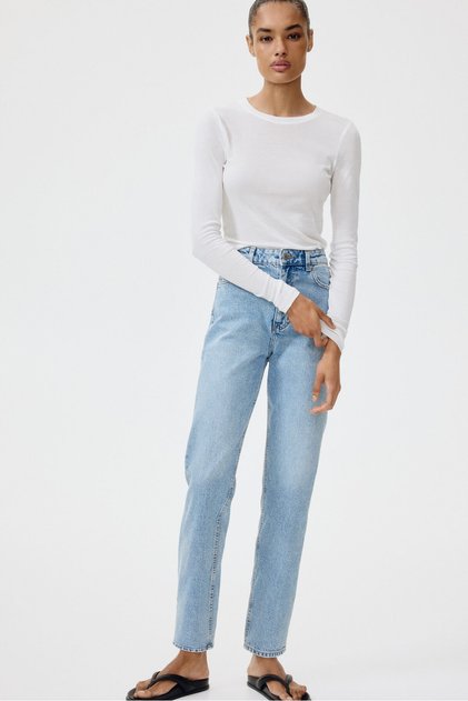 Mom Slim Fit High Waist Ankle Jeans