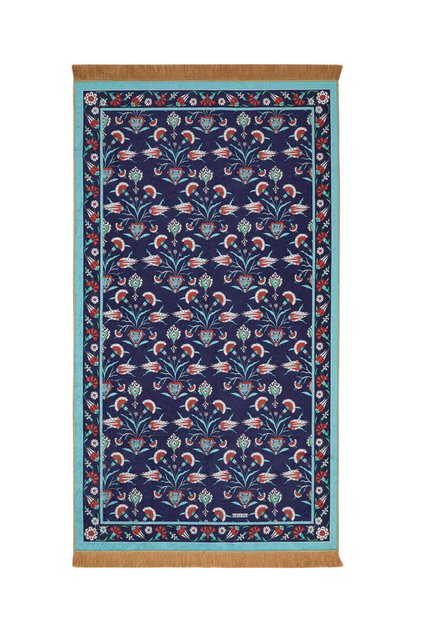 Navy Blue Velvet Rug Prayer Rug