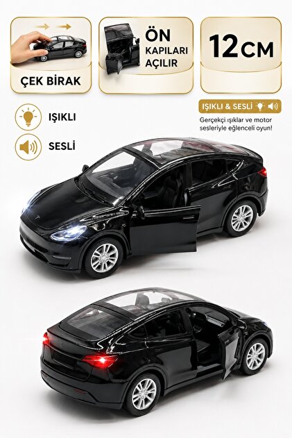 Shem Tesla Model Y Koleksiyonluk Metal Sesli Işıklı Diest Car