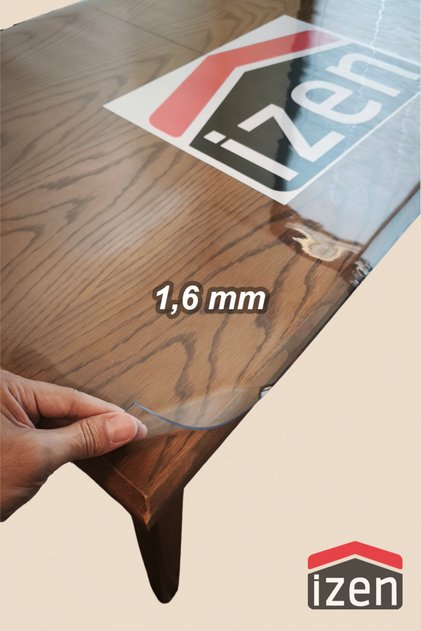 1,6 mm Şeffaf PVC Masa Örtüsü Dikdörtgen Kare Kalın Kaymaz Koruyucu Esnek Mika Asetat Muşamba