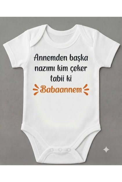 Grandmother Printed Short Sleeve Baby Snap-On Bodysuit Jumpsuit