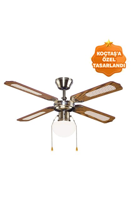 Ahşap Kanat Tavan Vantilatörü 107 cm 1XE27