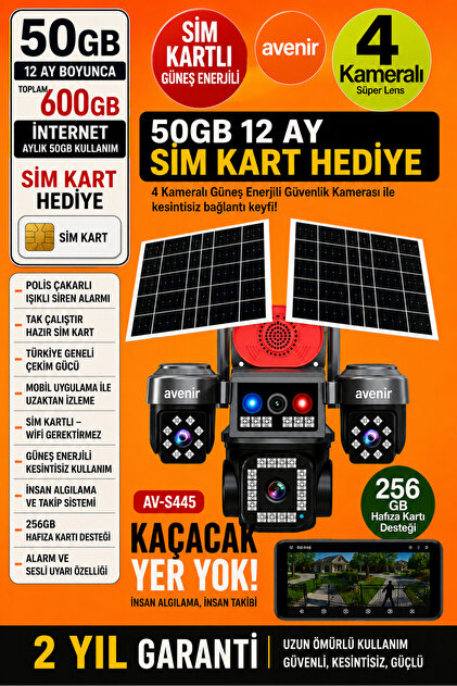 TRCharger 64GB Hafıza Kartı Solar | Wifi Kameralara Uyumlu O-Kam