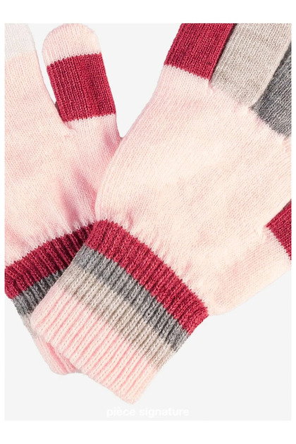 100% acrilic, material elastic și mănuși colorate pentru fete (vârsta 4-10 ani)