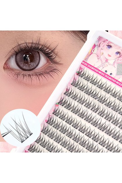 MIX Self-Adhesive Eyelash Clusters No Glue Needed 120Pcs Natural C-Type Cured Self-Adhesive Eyelash