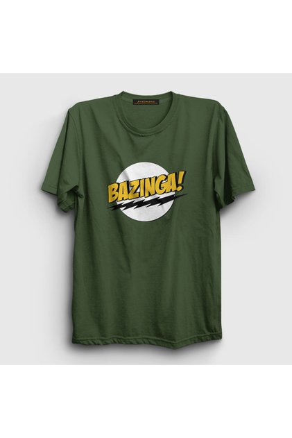 Unisex Khaki Bazinga The Big Bang Theory T-shirt181001tt