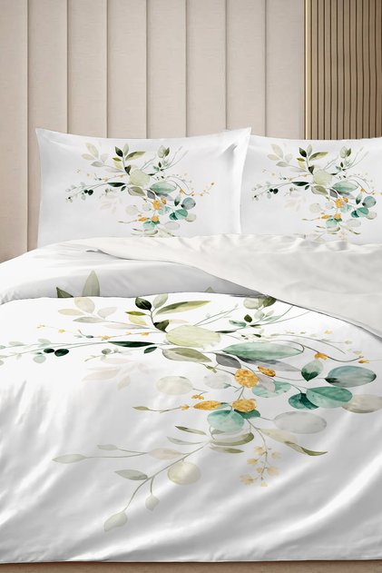 Double Size 100% Cotton Satin Special Woven Premium Duvet Cover Set Flower Show
