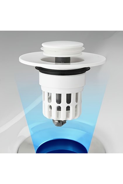 WHITE 1pc Bathroom Sink Plug Pop-Up Drain Filter Washbasin Drainer Bouncing Core Filter for Quickly
