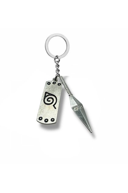 Anime Konaha Metal Keychain – Naruto Themed Unisex Accessory