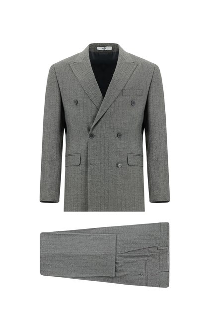 6 Drop Regular Fit Standard Cut Striped Double Breasted Suit