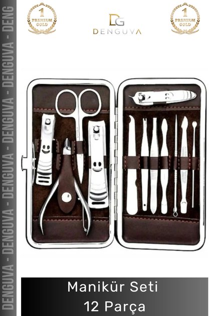 # Manicure Set Professional Stainless Steel Nail Care Hygiene Manicure Set with Leather Case 12 Pieces