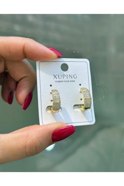 Zircon Stone Vintage Model Steel Earrings