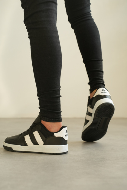 Kb-013 Kuback Black and White Casual Men's Shoes