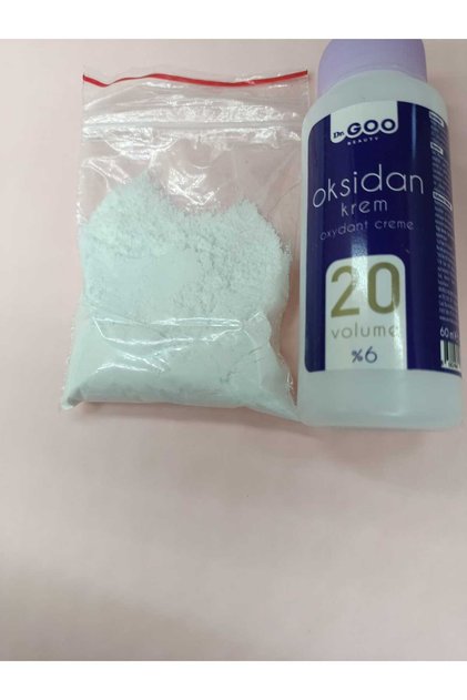 BEYAZ TOZ SAÇ AÇICI 30 GR VE 60 ML 20 VOL OKSİDAN KREM