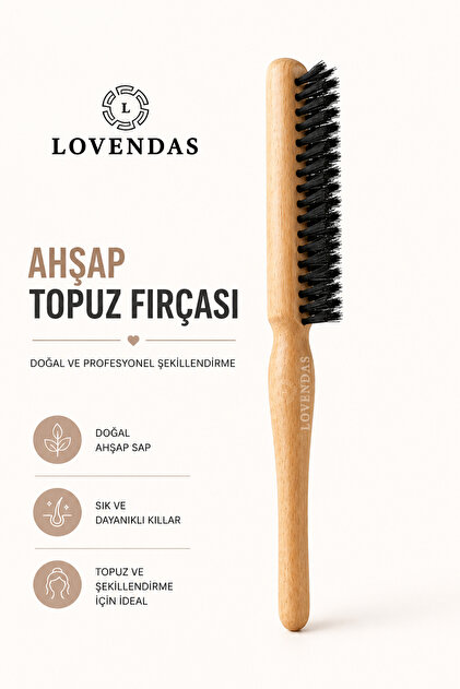 Lovendas Ahşap Topuz Fırçası Pro Sert Fırça Kılları - Fiyatı