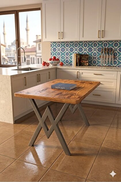 HOLLKA 70X110 Mutfak Masası Yemek Masası Balkon Masası Cafe Masası