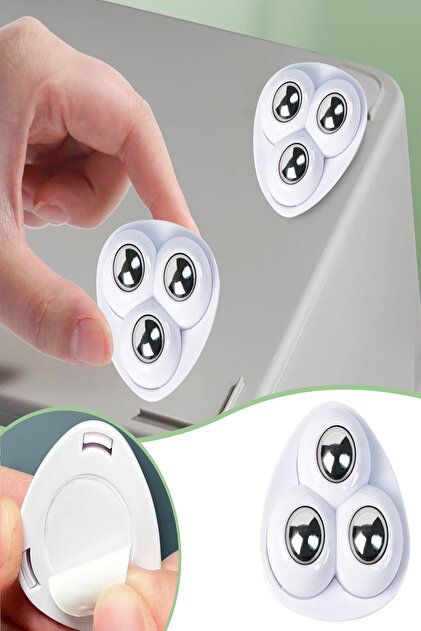 4'lü Set Mobilya Eşya Kaydırma Aparatı Kendinden Yapışkanlı 3 Bilyeli Pratik Mini Eşya Taşıma Tekerleri
