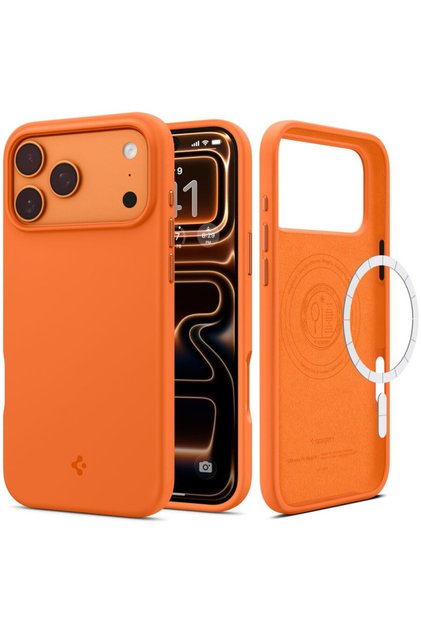 Калъф СИЛИКОНОВ FIT MAG MAGSAFE IPHONE 17 PRO MAX КОСМИЧНО ОРАНЖЕВ