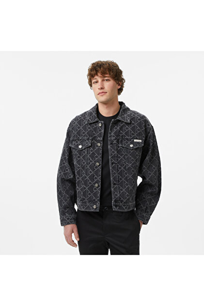 Citta Acre Michael Young ブラック Calvin Klein 90S Black Emblem Jacquard Erkek Siyah Ceket - Fiyatı