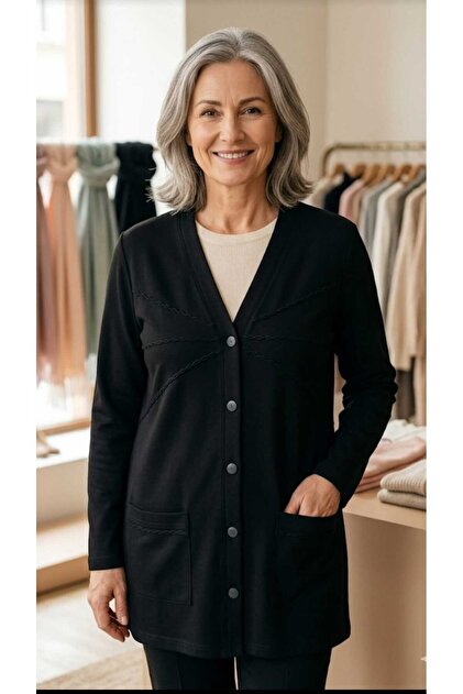 New Season 75cm Long Buttoned Combed Cotton Jacket