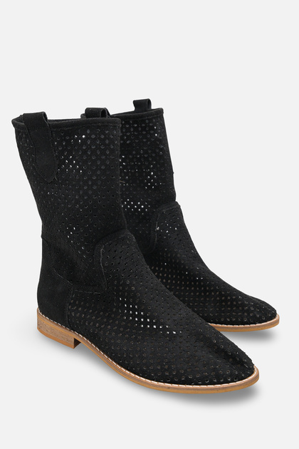 Women's perforated summer short boots a035-k519