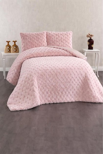 Vienna Rabbit Hair Double Bedspread 220X240 Powder