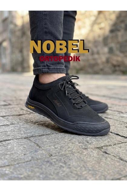 100% Genuine Leather Men's Orthopedic Half Shoes, Non-Slip Stitched Rubber Sole (557-558-582)