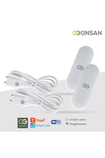 2'li Akıllı Wifi Su Kaçağı Dedektörü (Kablolu) Tuya & Smart Life Uyumlu (2 Adet)
