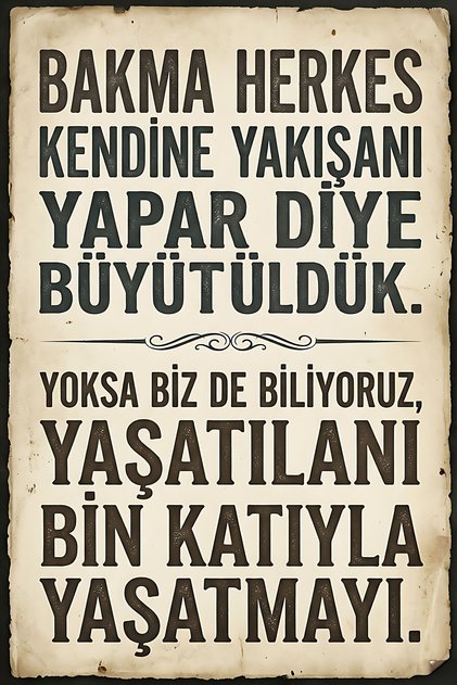 Hayal Poster bakma herkes kendine yakışanı Retro Ahşap Poster