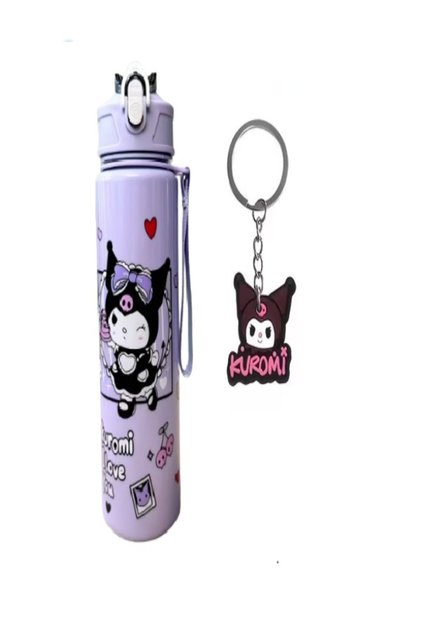 SANRIO My Melody, Hello Kitty 800ml Kids Water Bottle with Free Keychain – Leak-Proof Straw Bottle, BPA-Free Sports Hydration Flask with Carry Strap for School, Travel