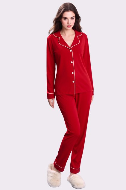 Women's Boxed & Long Sleeve Modal Pajama Set - Soft Breathable Fabric