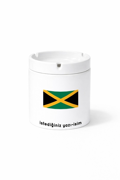 Country Jm Jamaica Jamaican Flag Flag Double Sided Printed Ashtray Ashtray Gift