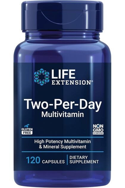 Two-Per-Day Multivitamin, Packed with Over 25 Vitamins, , 120 Capsules usa menşeili