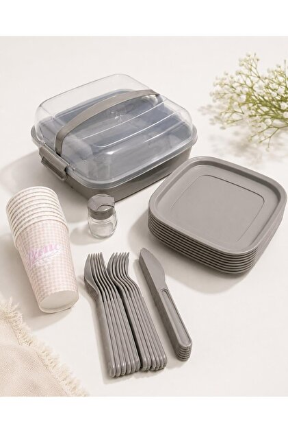 BuradaBuldun Titiz Lovely 32 Parça 6 Kişilik Piknik Seti BPA Free