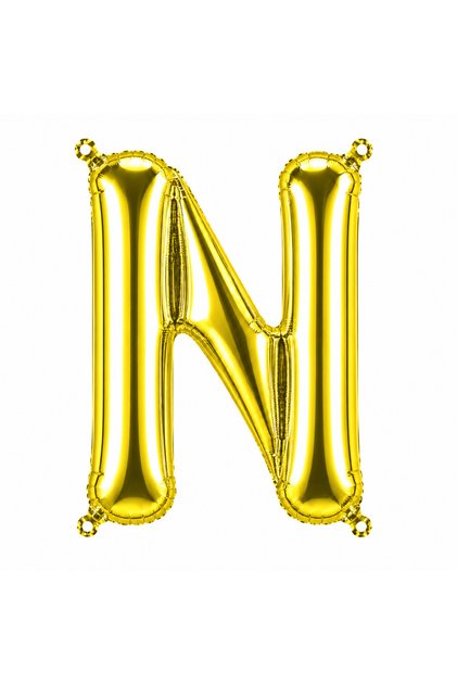 بالون فويلي على شكل حرف N ذهبي اللون (76 سم)