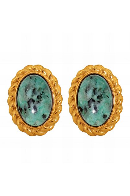 EARRINGS, 18K GOLD PLATED STEEL