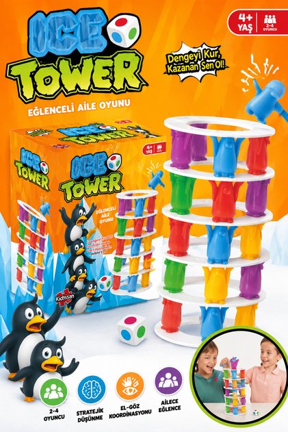 İce Tower Penguen Denge Oyunu Eğitici Yetenek Oyuncak