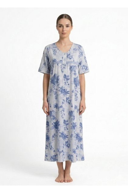 Short Cotton Nightgown Printed Flowers