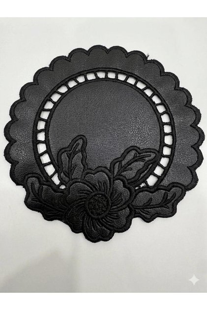 6 Pieces of Double-Sided Leather Hole-Embroidered Coffee Coasters & Cocktail Napkins & Coasters.