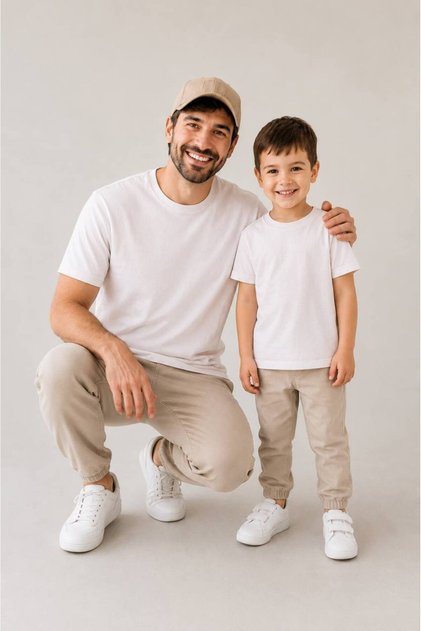 Father Son Combination Sold as a Single Item 100% Cotton Oversize T-Shirt Father's Day Gift